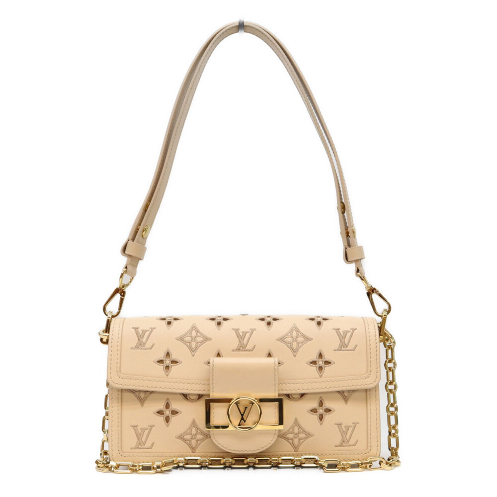 LOUIS VUITTON M22955 Monogram Leather Calfskin Ivory Dauphine EW Shoulder Bag...